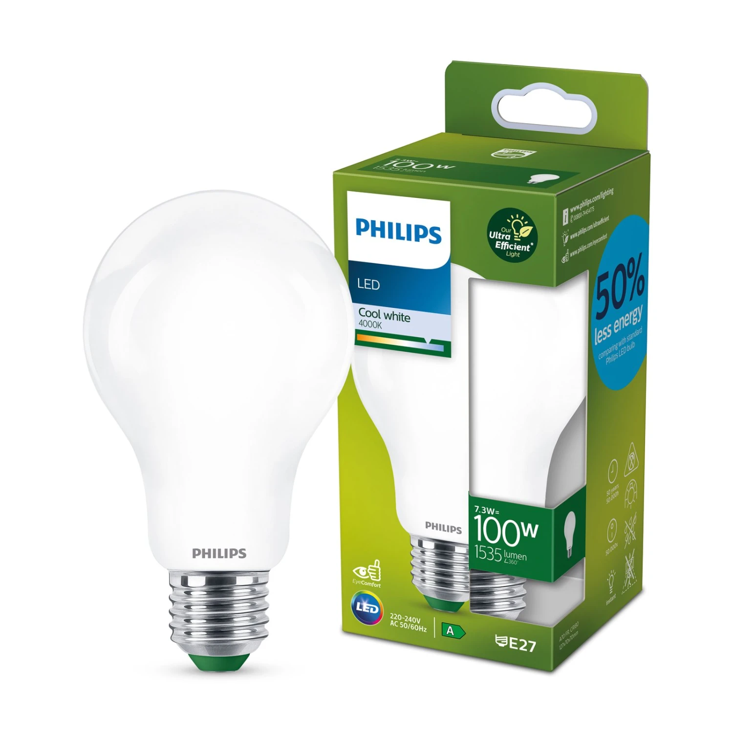Philips LED-Lampe E27 A70 7,3W 1.535lm Matt 4.000K 6 Philips LED-Lampe E27 A70 7,3W 1.535lm Matt 4.000K – Bild 4