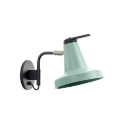 Wandleuchte Garçon, Kurzer Arm, Mint/schwarz