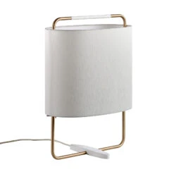 Tischleuchte Margot, Höhe 55cm, Beige, Gold, Weiß -Heimbeleuchtung 10011953 2