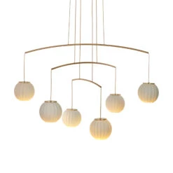 Hängeleuchte Mei Móvil Sechsflammig Struktur Gold 10 Hängeleuchte Mei Móvil Sechsflammig Struktur Gold -Heimbeleuchtung 10012035 2