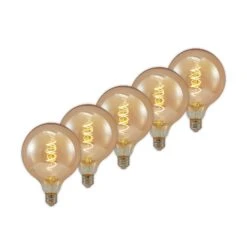 Lucande LED E27 G125 4W 2.700K Dimmbar Amber 5er