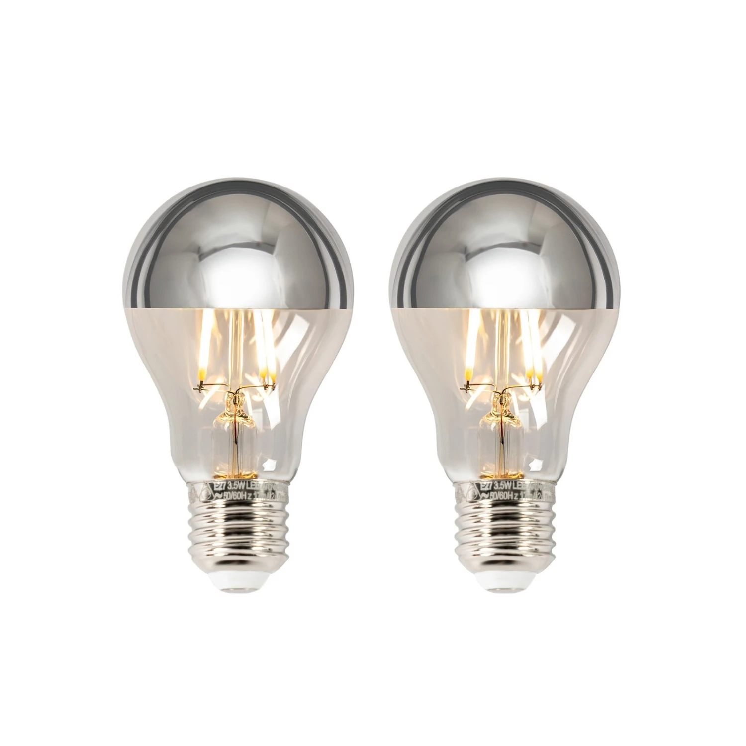 Lucande E27 3,5W LED-Kopfspiegellampe A60 2700K Silber 2er 3 Lucande E27 3,5W LED-Kopfspiegellampe A60 2700K Silber 2er