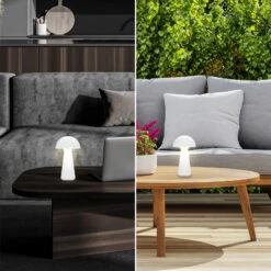 LED-Akku-Tischleuchte Fungo, Aufladbar, Weiß -Heimbeleuchtung 10015106 3