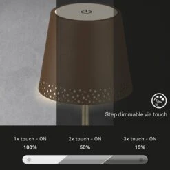 LED-Tischleuchte Kiki Mit Akku 3.000K, Braun/gold -Heimbeleuchtung 10015134 6