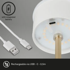LED-Tischleuchte Kiki Mit Akku 3.000K, Braun/gold -Heimbeleuchtung 10015134 7