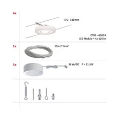 Paulmann DiscLED I Seilsystem 4fl. Bluetooth 10 Paulmann DiscLED I Seilsystem 4fl. Bluetooth -Heimbeleuchtung 10015459 3