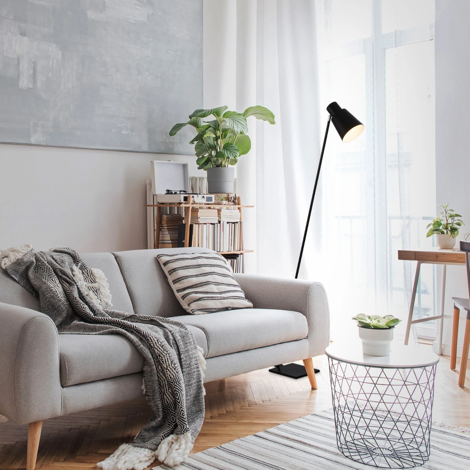 Stehleuchte Ekko, Justierbar, E27, Schwarz 4 Stehleuchte Ekko, Justierbar, E27, Schwarz – Bild 2