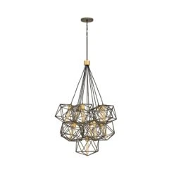 Kronleuchter Astrid, Metallic Bronze, Elfflammig