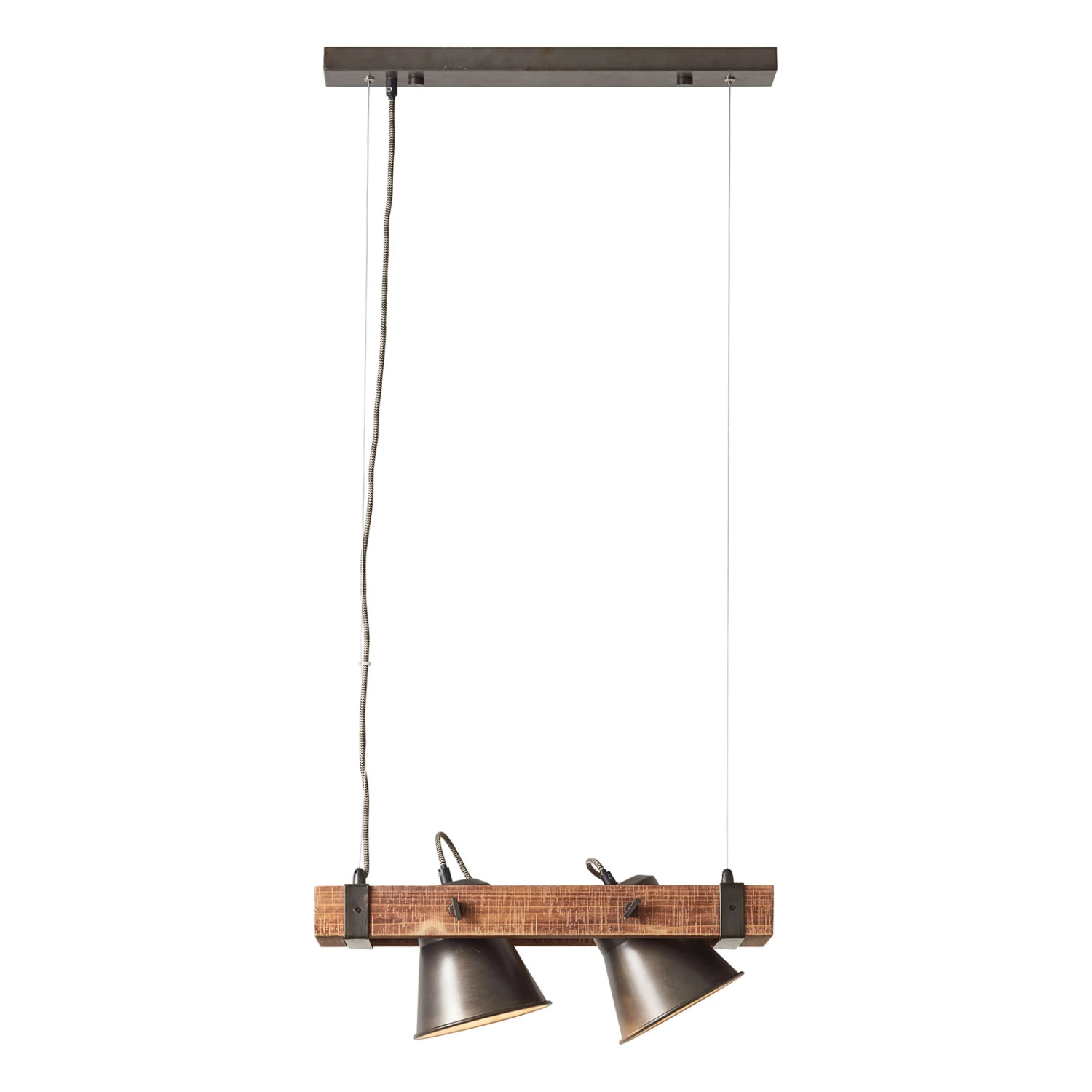 BRILLIANT Hängeleuchte Plow Zweiflammig, Schwarz/holz Dunkel 7 BRILLIANT Hängeleuchte Plow Zweiflammig, Schwarz/holz Dunkel – Bild 5