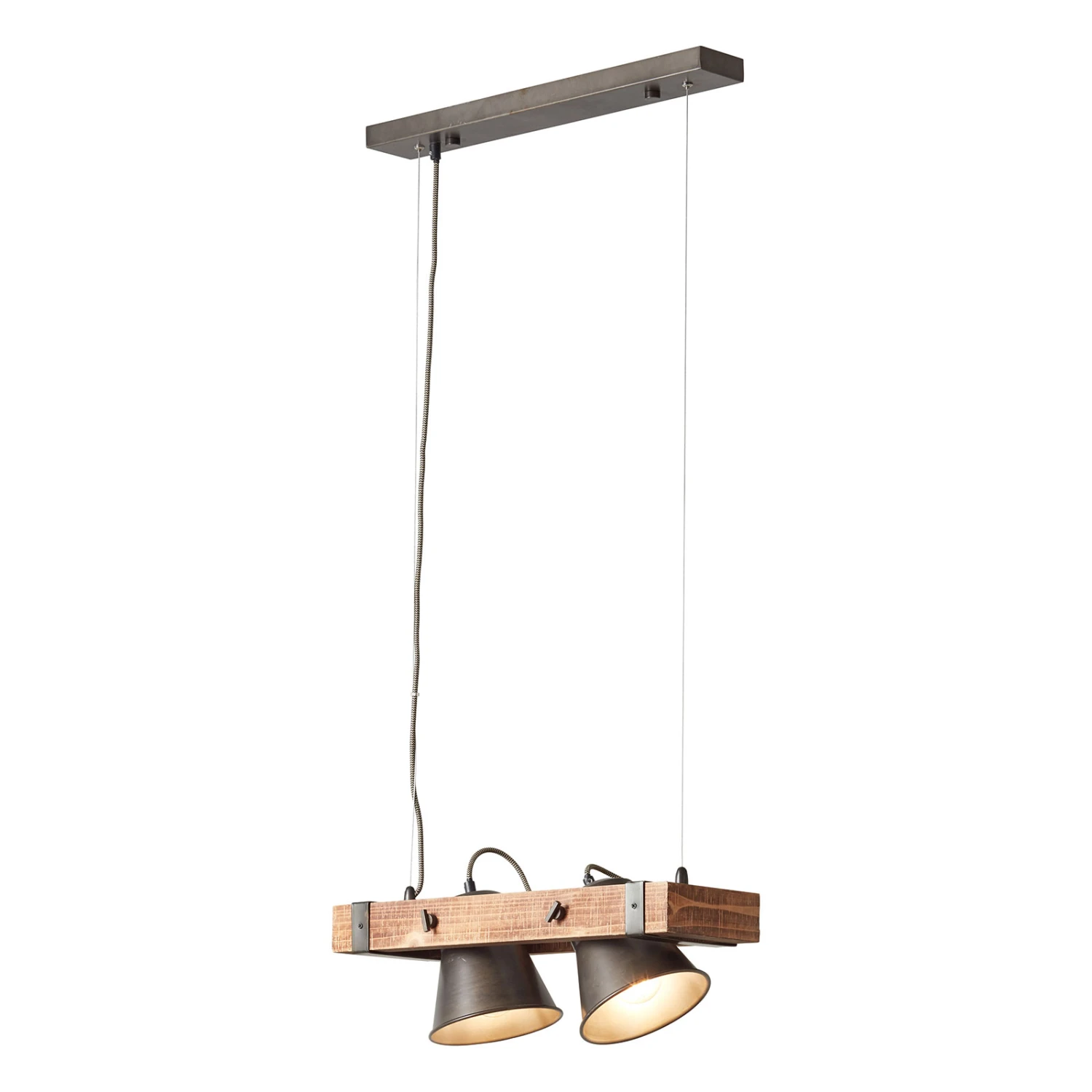 BRILLIANT Hängeleuchte Plow Zweiflammig, Schwarz/holz Dunkel 9 BRILLIANT Hängeleuchte Plow Zweiflammig, Schwarz/holz Dunkel – Bild 7