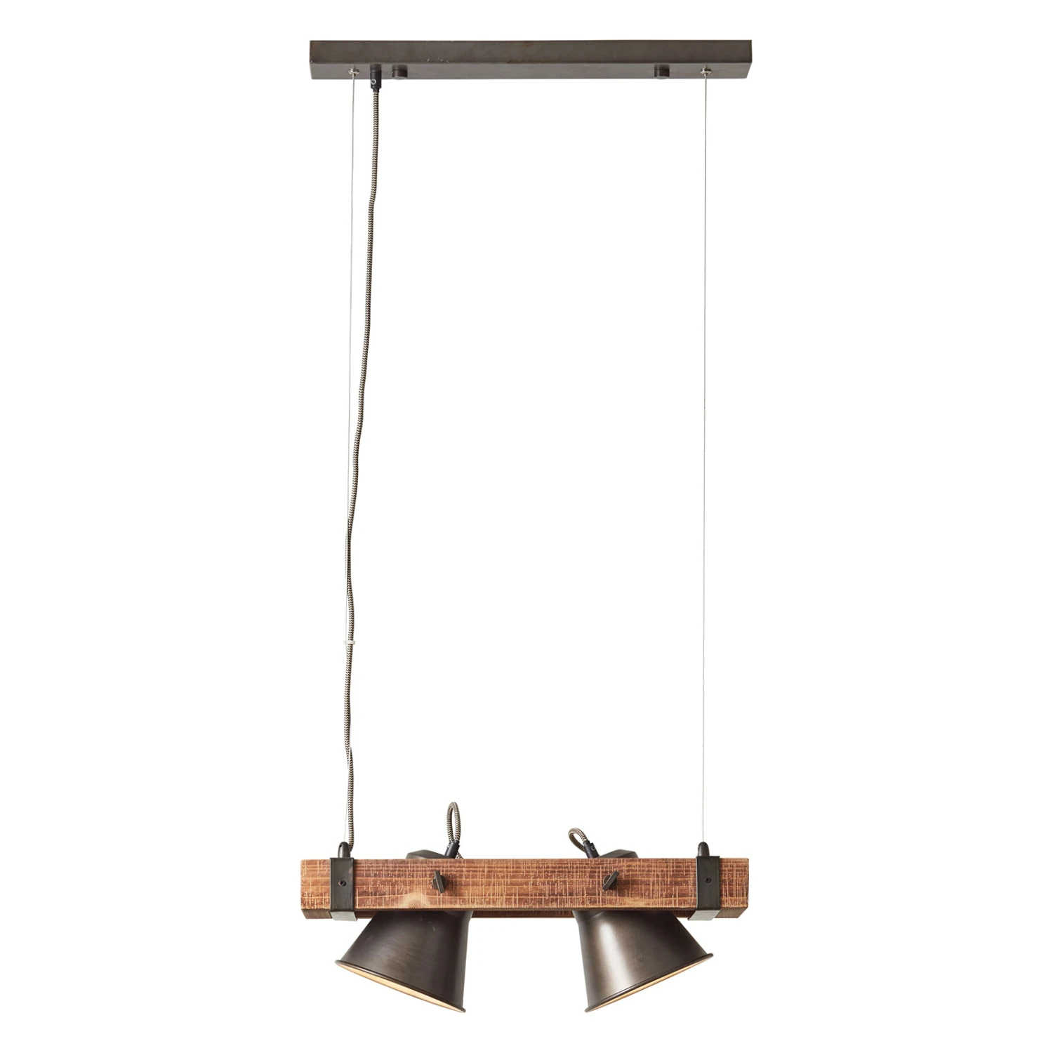 BRILLIANT Hängeleuchte Plow Zweiflammig, Schwarz/holz Dunkel 10 BRILLIANT Hängeleuchte Plow Zweiflammig, Schwarz/holz Dunkel – Bild 8