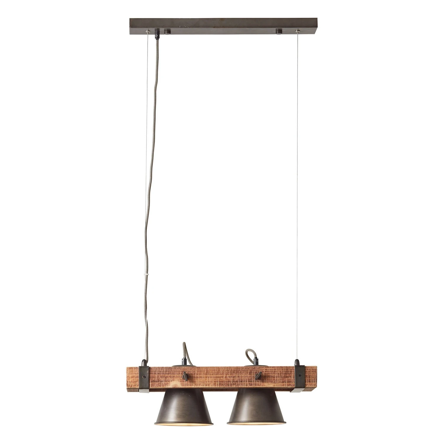 BRILLIANT Hängeleuchte Plow Zweiflammig, Schwarz/holz Dunkel 3 BRILLIANT Hängeleuchte Plow Zweiflammig, Schwarz/holz Dunkel