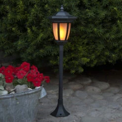 LED-Solarleuchte Flame, 4 In 1, Schwarz