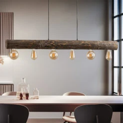 Envostar Beam Hängelampe 6-flammig Kiefer Dunkel