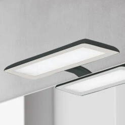 LED-Spiegelleuchte Nikita, Schwarz/stahlgrau