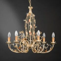 Kronleuchter 200/6, Florales Design, 6-flammig