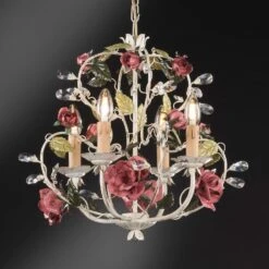 Hängelampe Florenz 4-flammig Pastello Patinato Rot