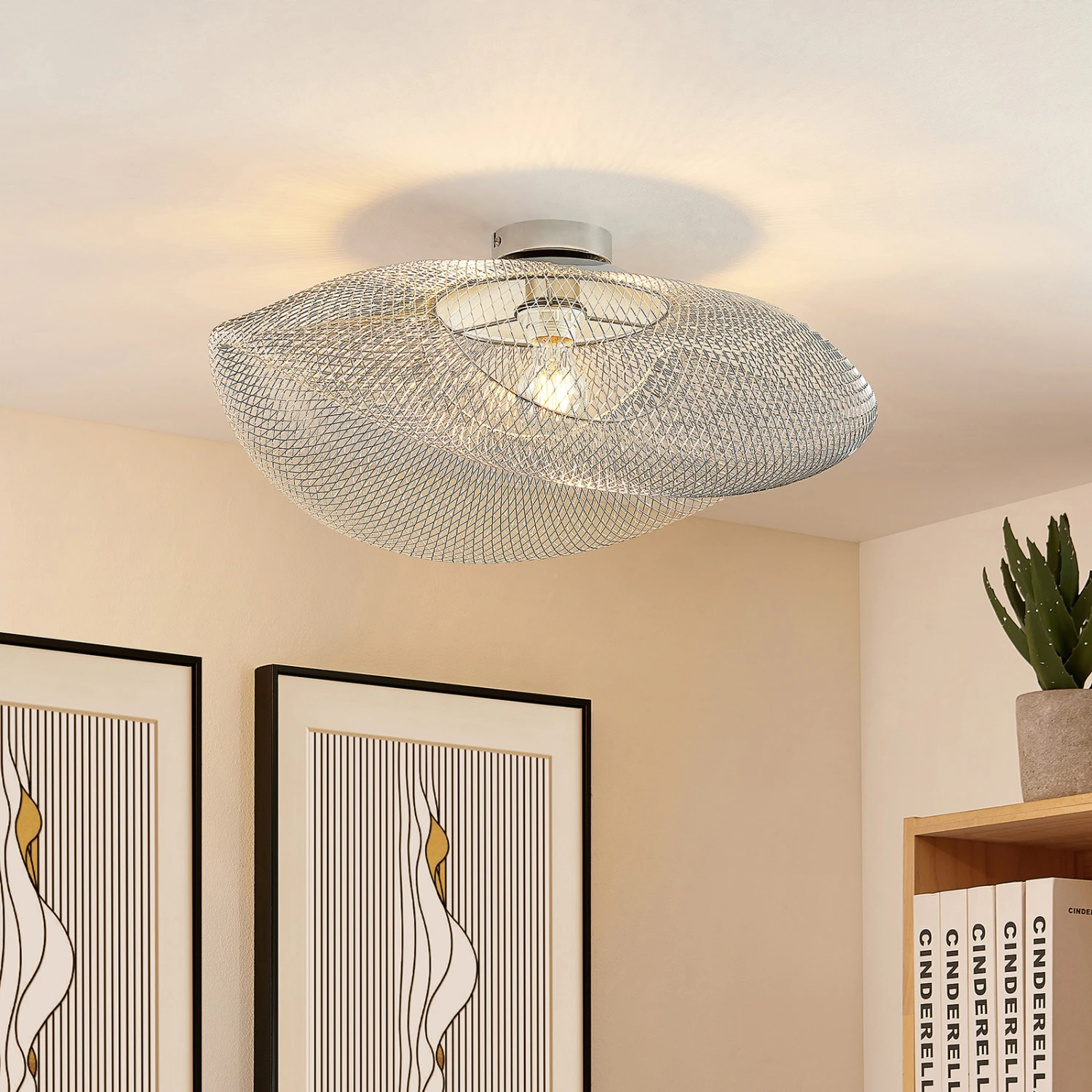 Lindby Alkia Deckenleuchte Aus Drahtgeflecht, E27 4 Lindby Alkia Deckenleuchte Aus Drahtgeflecht, E27 – Bild 2