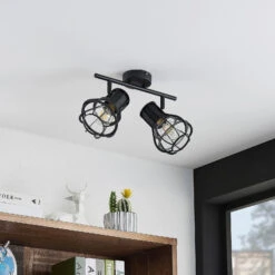 Lindby Nurja Deckenstrahler, Käfige, Zweiflammig 13 Lindby Nurja Deckenstrahler, Käfige, Zweiflammig -Heimbeleuchtung 4018366 2