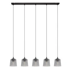 Pendelleuchte Lucea, 5-flammig, Rauchgrau