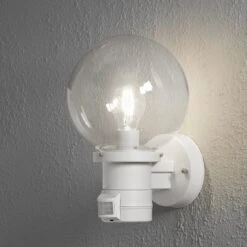 Konstsmide Außenwandleuchte Nemi Mit Bewegungsmelder, Weiß