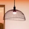 Akku-LED-Pendelleuchte David, Eisenschirm, Dimmbar -Heimbeleuchtung 6003196