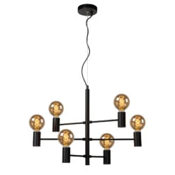 Hängeleuchte Leanne, Schwarz, Sechsflammig