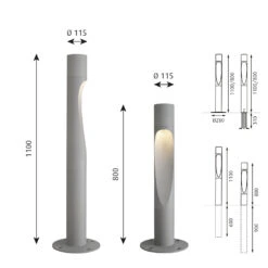 Louis Poulsen Flindt Mit Fuß Ungeerdet 110 Cm Alu -Heimbeleuchtung 6090373 1