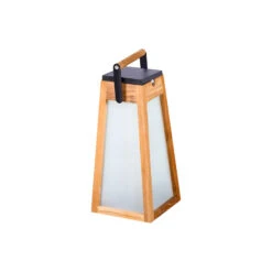 LED-Solarlaterne Tecka, Teakholz Natur, 39 Cm -Heimbeleuchtung 6112097 1