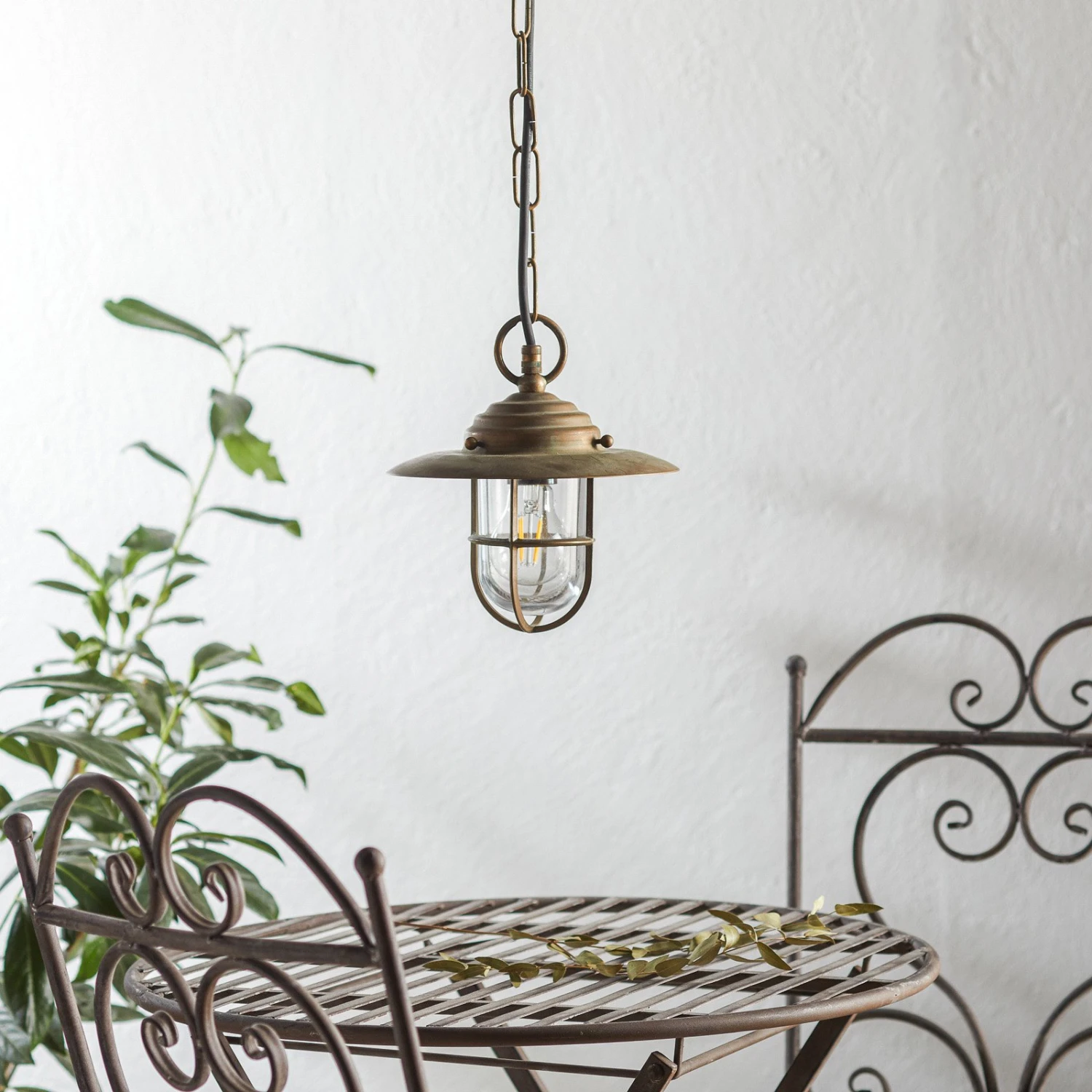 Hängeleuchte Bruno Für Außen, Messing Antik 4 Hängeleuchte Bruno Für Außen, Messing Antik – Bild 2