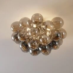 Deckenleuchte Balbo, Gläser Rauchgrau, 13-flammig