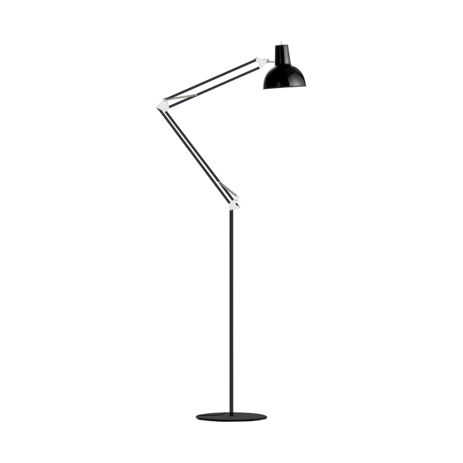 Midgard Federzug Stehleuchte, Justierbar, Schwarz 4 Midgard Federzug Stehleuchte, Justierbar, Schwarz – Bild 2