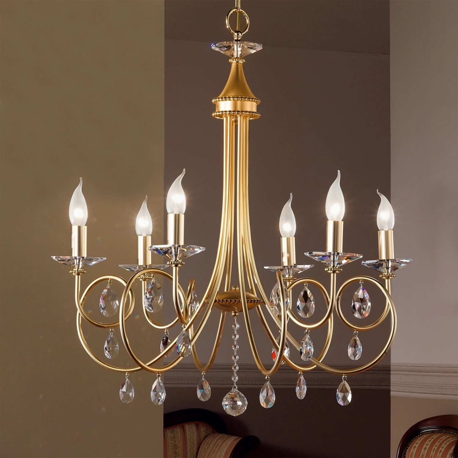 Kronleuchter Violetta Gold, 6-flammig 3 Kronleuchter Violetta Gold, 6-flammig