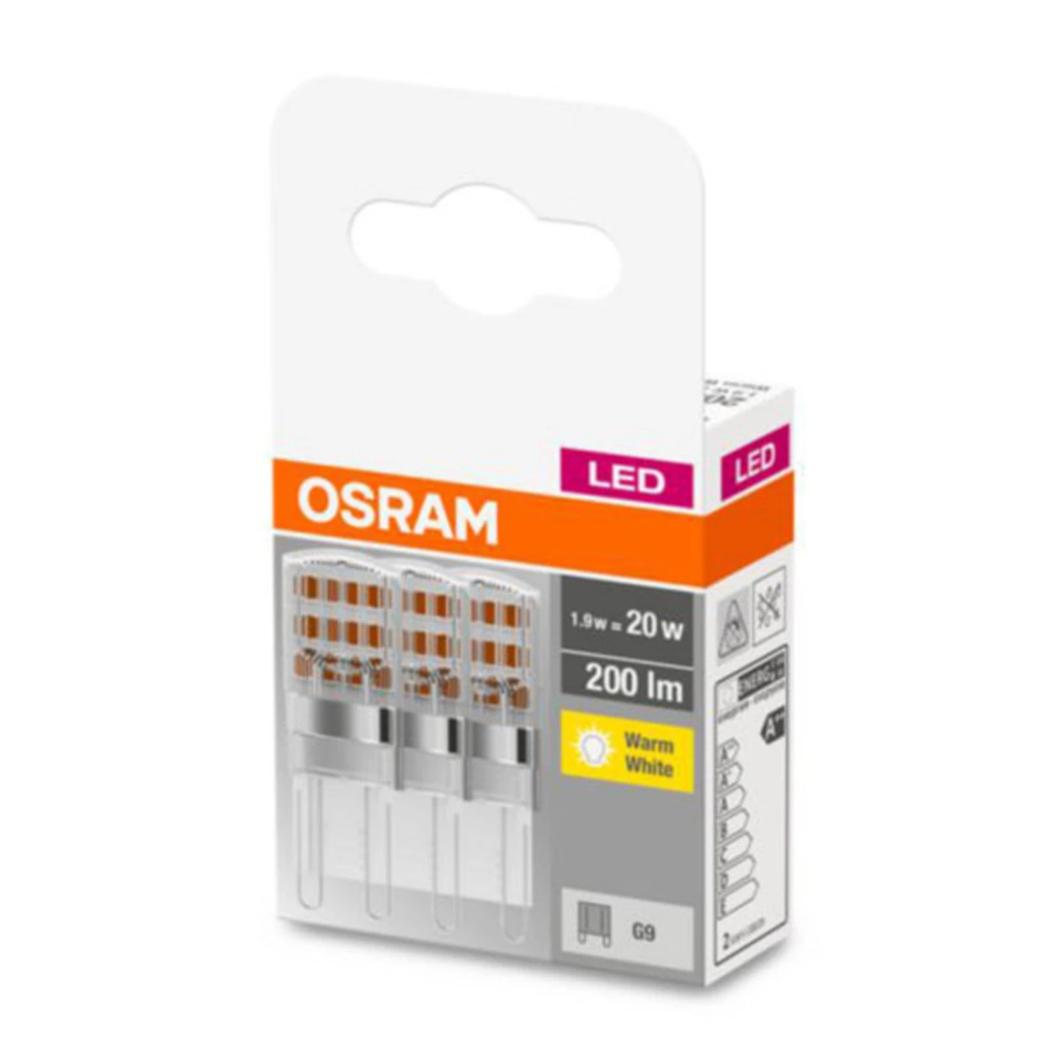 OSRAM LED-Stiftsockellampe G9 1,9W 2.700K Klar 3er 4 OSRAM LED-Stiftsockellampe G9 1,9W 2.700K Klar 3er – Bild 2