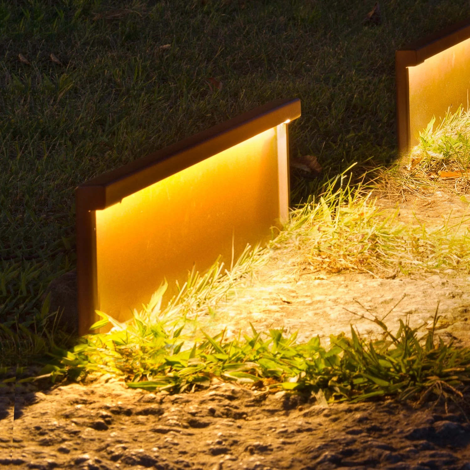 OLEV Step Line LED-Sockelleuchte, Rostbraun 3 OLEV Step Line LED-Sockelleuchte, Rostbraun