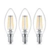 Philips LED-Kerzenlampe E14 B35 4,3W Klar 3er-Pack -Heimbeleuchtung 7532223
