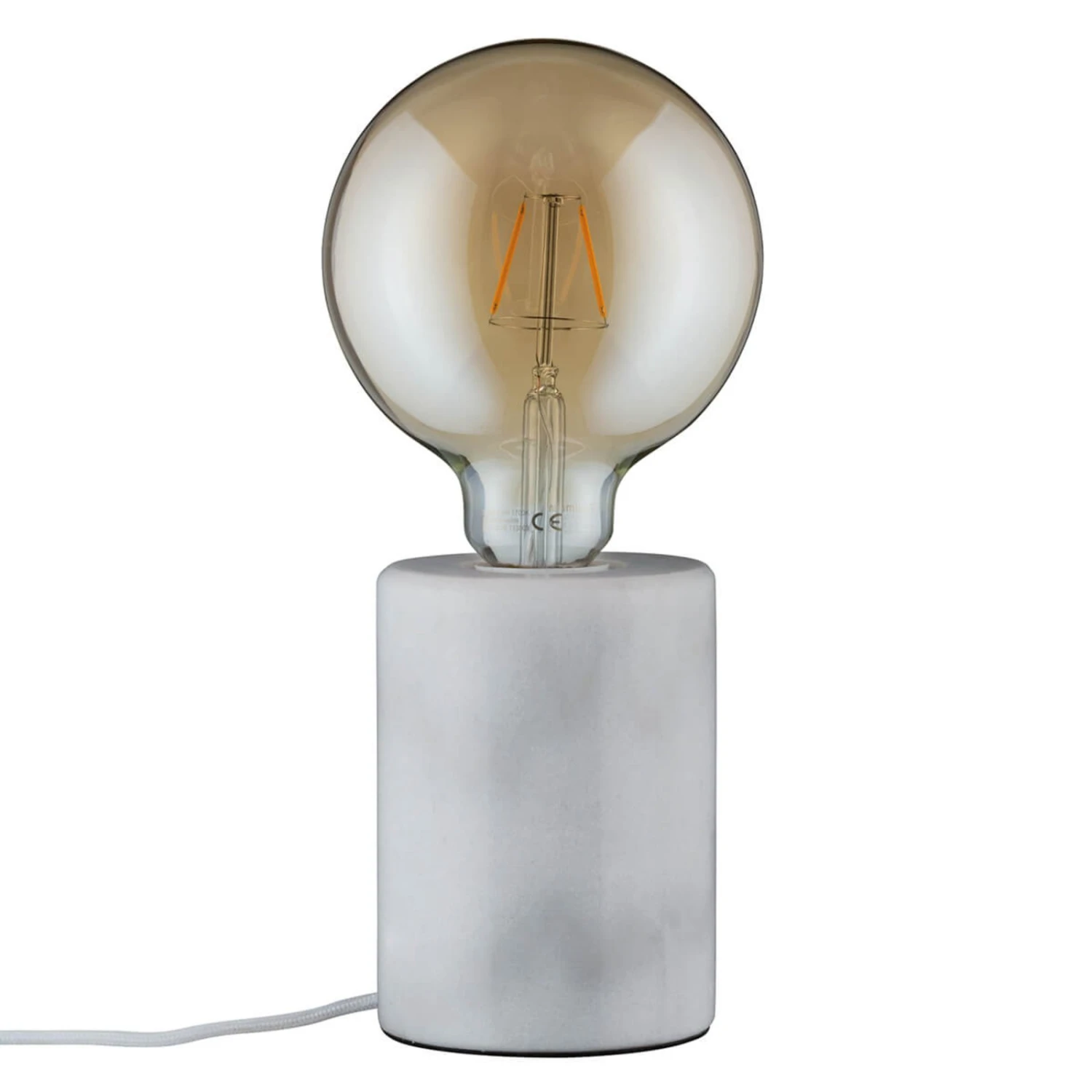 Paulmann Nordin Tischleuchte, Marmor Weiß 4 Paulmann Nordin Tischleuchte, Marmor Weiß – Bild 2