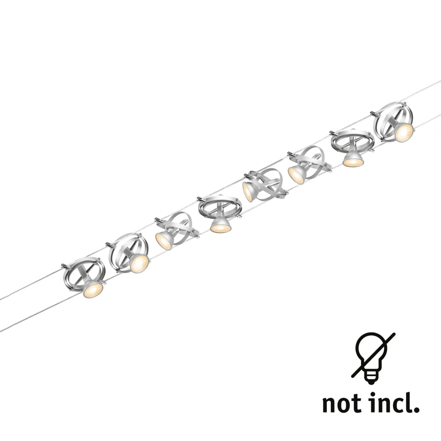 Paulmann Cardan Seilsystem Achtflammig, Chrom Matt 8 Paulmann Cardan Seilsystem Achtflammig, Chrom Matt – Bild 6