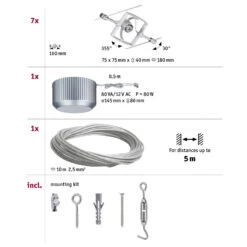 Paulmann Wire Mac II Seilsystem 7fl. Chrom -Heimbeleuchtung 7602921 5
