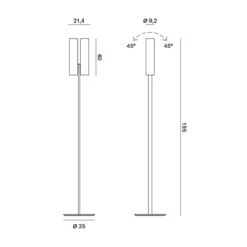 Rotaliana Tobu F1 Stehlampe, 3000K, 50°, Bronze -Heimbeleuchtung 8005439 3