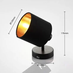 Stoff-Wandleuchte Vasilia In Schwarz-Gold, 1-fl. -Heimbeleuchtung 8032155 4