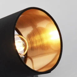 Stoff-Wandleuchte Vasilia In Schwarz-Gold, 1-fl. -Heimbeleuchtung 8032155 7