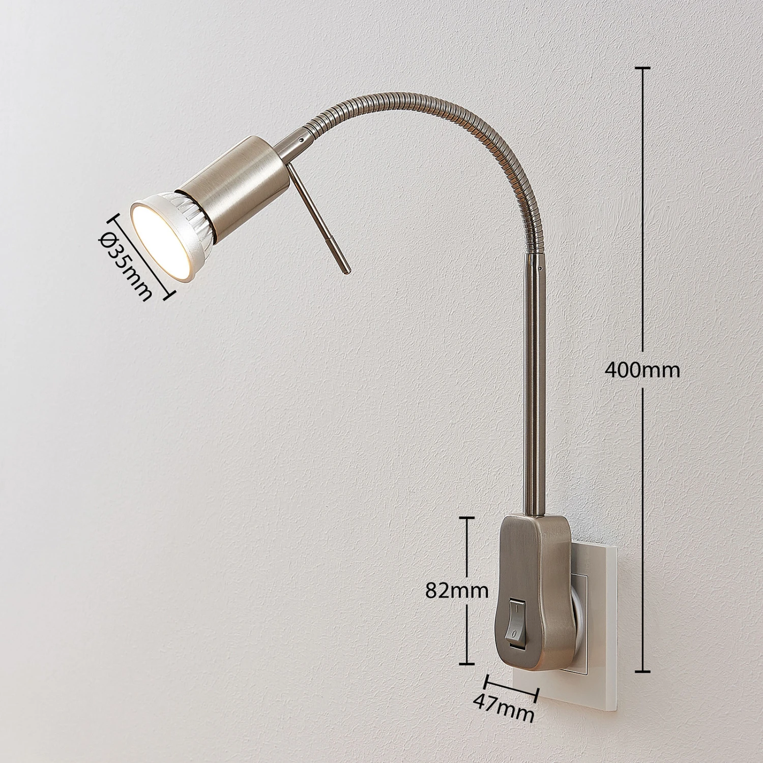 Lindby Ahoja Steckdosenleuchte, Flexarm, Schalter 6 Lindby Ahoja Steckdosenleuchte, Flexarm, Schalter – Bild 4