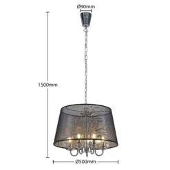 Lindby Talisha Organza-Pendellampe, Schwarz -Heimbeleuchtung 8032575 3