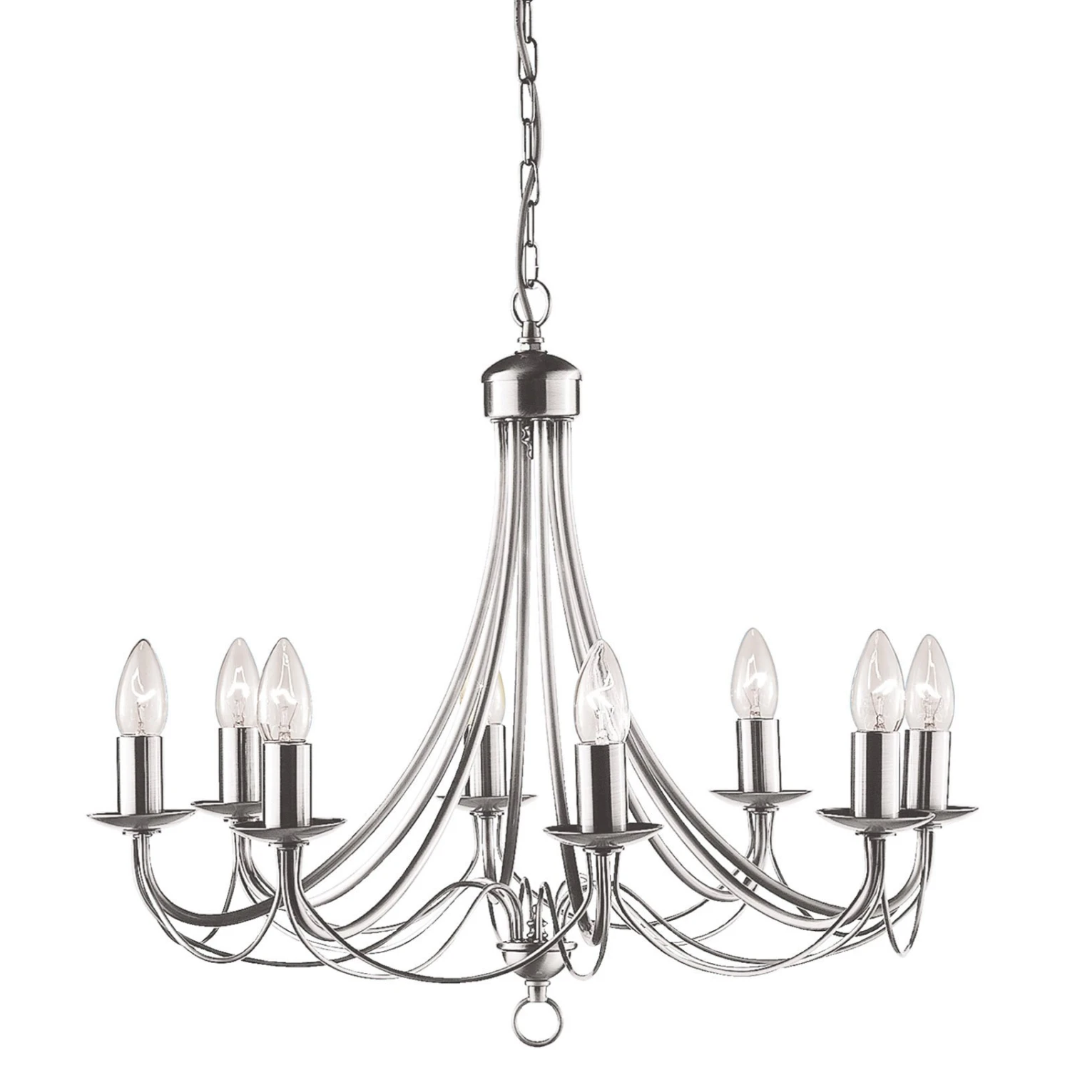 Kronleuchter Maypole Satin Silber, Achtflammig 4 Kronleuchter Maypole Satin Silber, Achtflammig – Bild 2