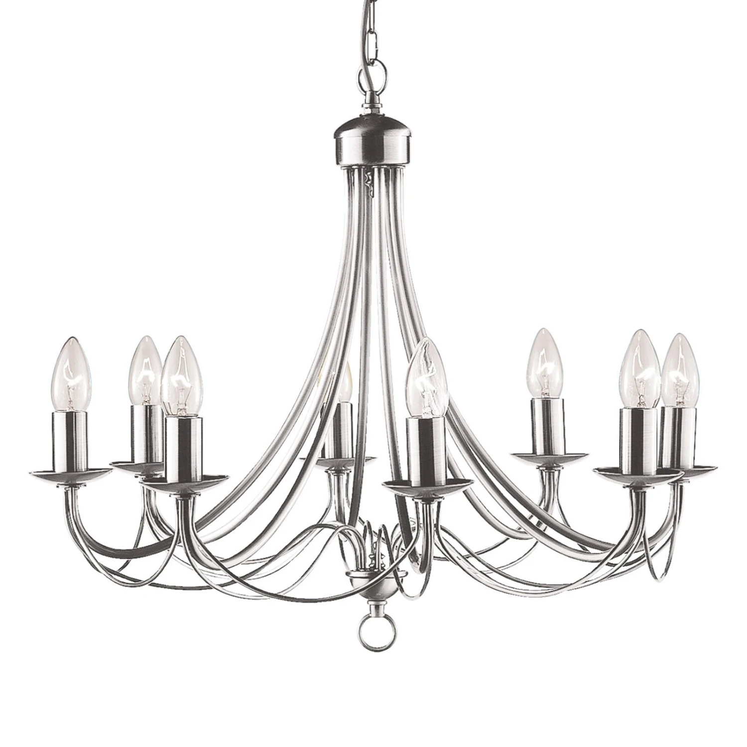 Kronleuchter Maypole Satin Silber, Achtflammig 3 Kronleuchter Maypole Satin Silber, Achtflammig