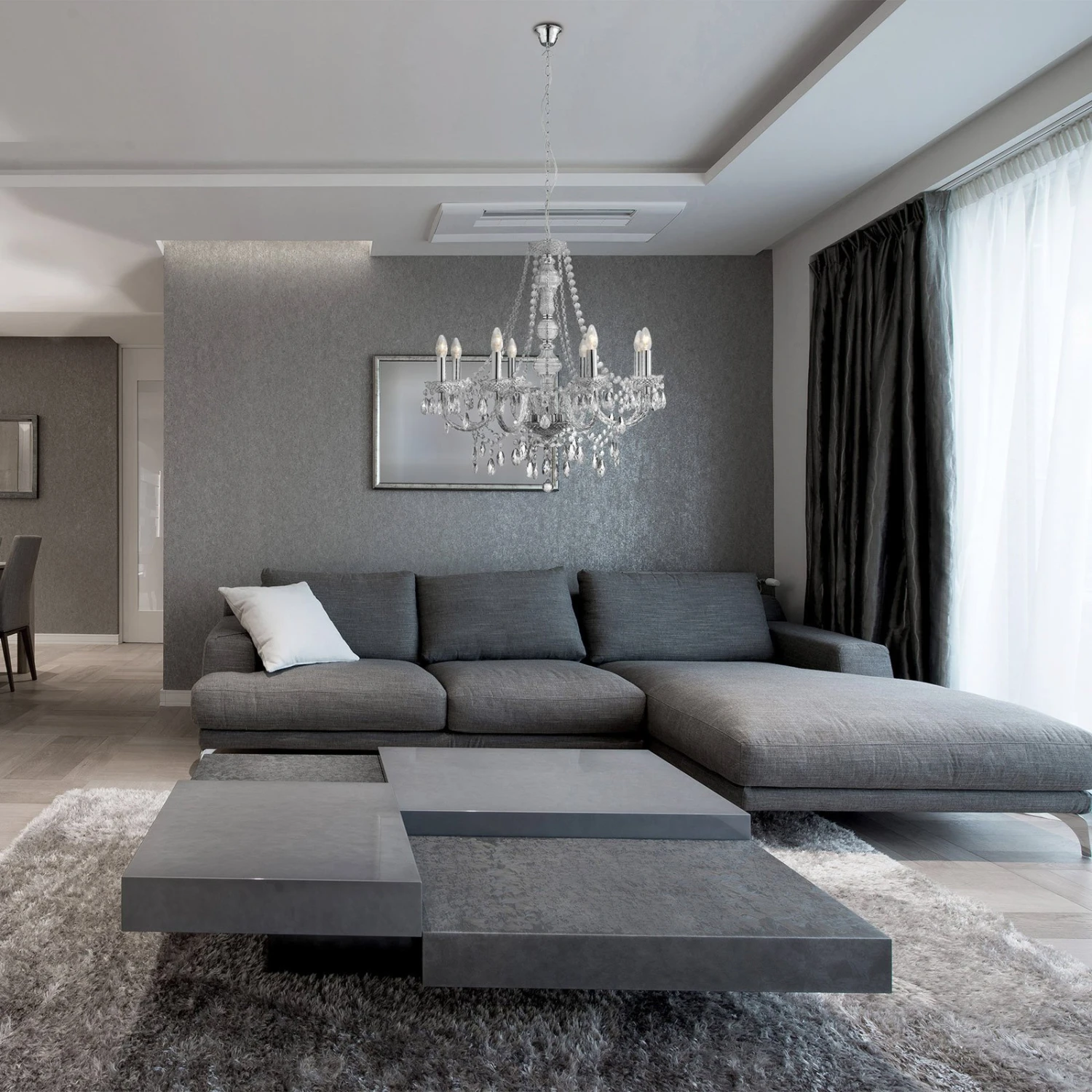 Kronleuchter Marie Therese, Chrom, Achtflammig 4 Kronleuchter Marie Therese, Chrom, Achtflammig – Bild 2