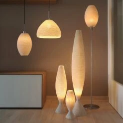 Pendellampe Diamant Olive Aus Biomaterial, Linen -Heimbeleuchtung 9039061 7