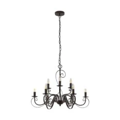 Landhaus-Kronleuchter Caleb, 9-flammig -Heimbeleuchtung 9620631 3