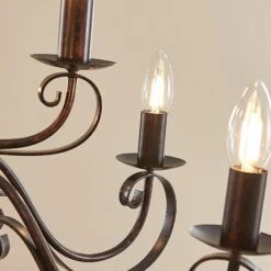 Landhaus-Kronleuchter Caleb, 9-flammig -Heimbeleuchtung 9620631 6